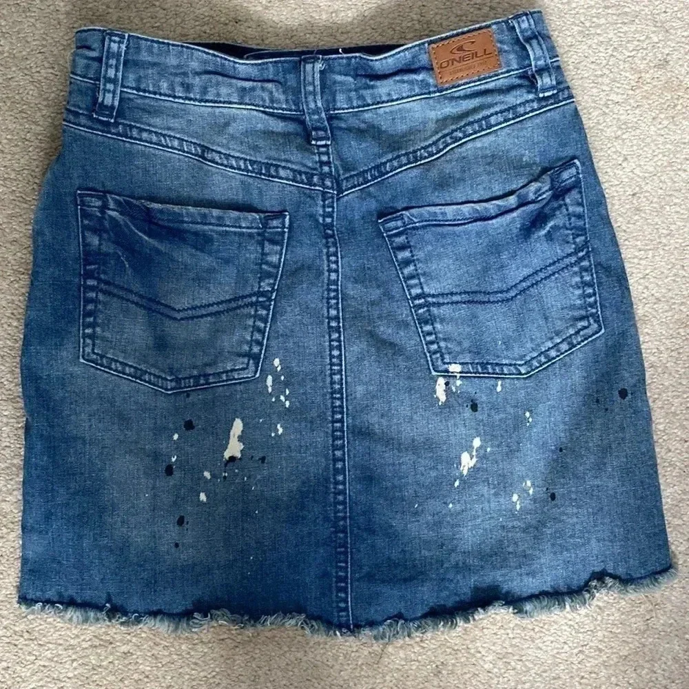 O’Neill Jean skirt size 1 blue denim, button fly mini skirt